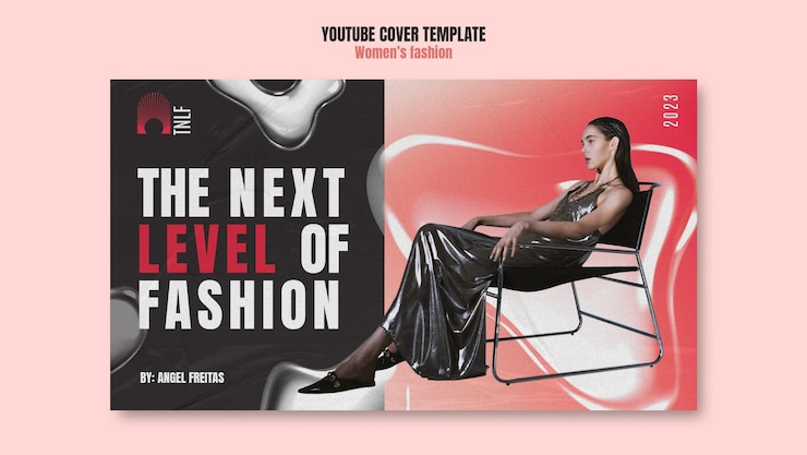 PSD gratuito copertina youtube di moda femminile
