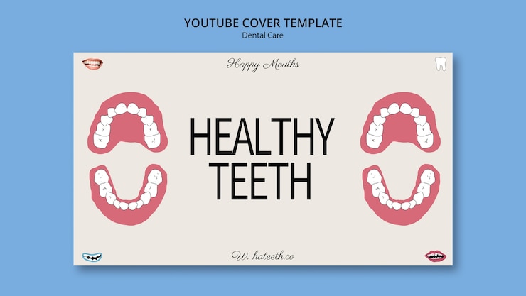 PSD gratuito copertina youtube per cure odontoiatriche