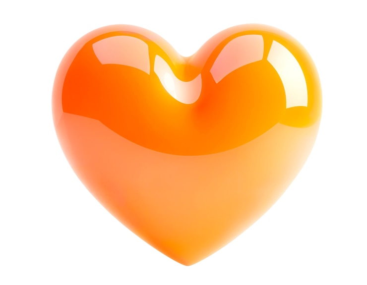PSD gratuito un corazón en 3d brillante