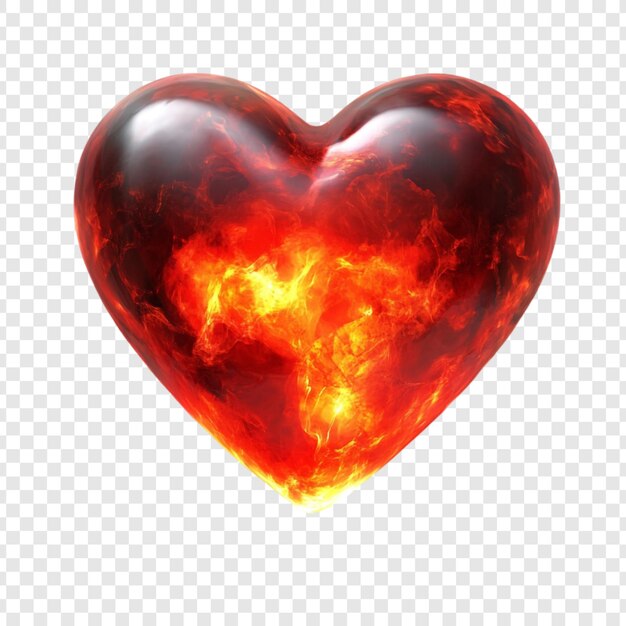 El corazón ardiente un símbolo ardiente de pasión e intensidad