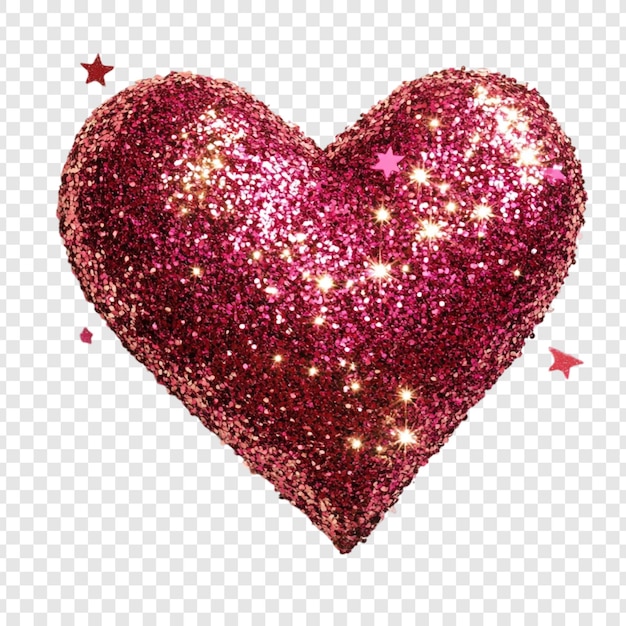 Un corazón de brillo rosado brillante