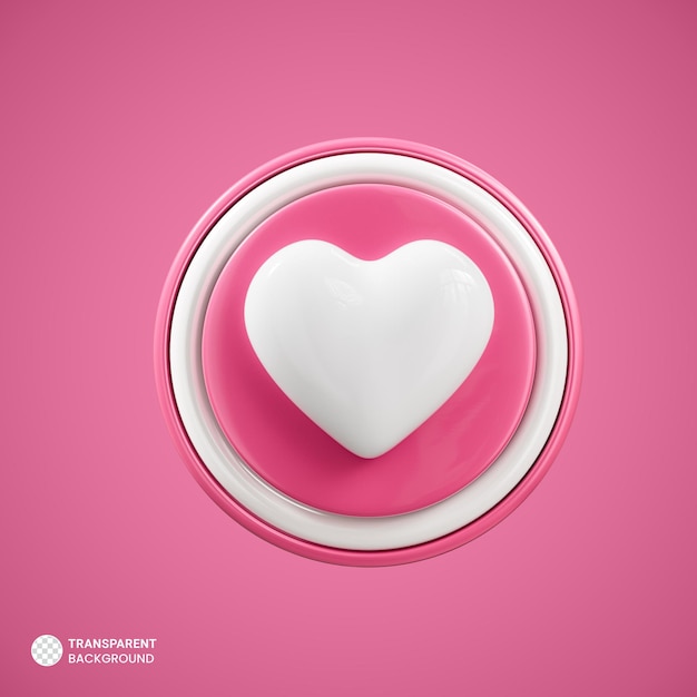 PSD gratuito corazón círculo botón rosa icono aislado