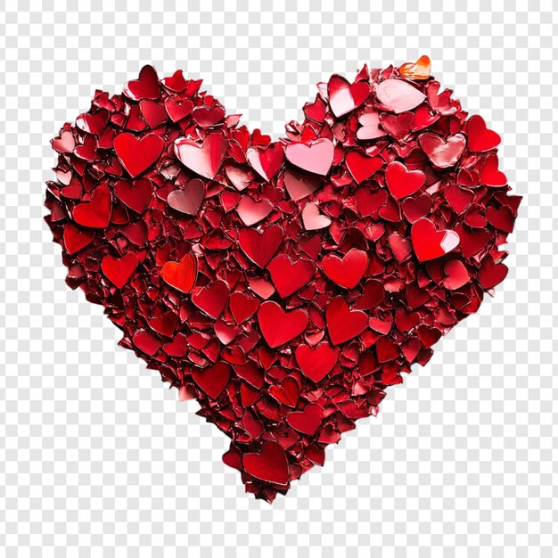 Un corazón majestuoso una encantadora composición de corazones carmesí