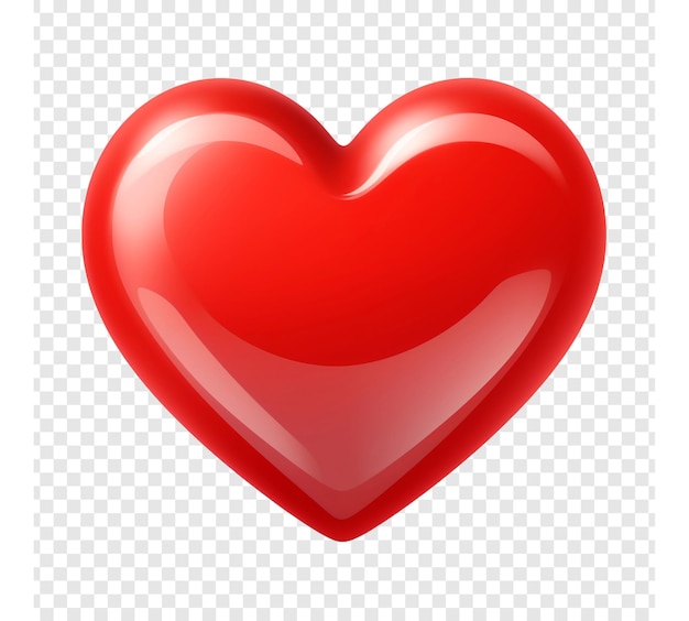 PSD gratuito un corazón rojo aislado en un fondo transparente