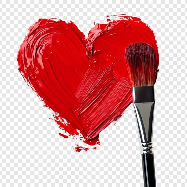 Un corazón rojo apasionado pintado con pincel