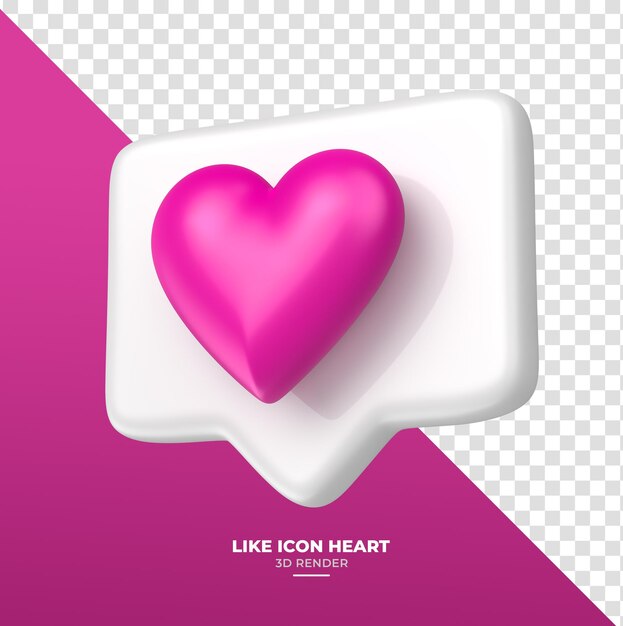 Corazón rosado en burbuja de comentarios blanca para octubre Campaña rosada en 3D renderizar fondo transparente