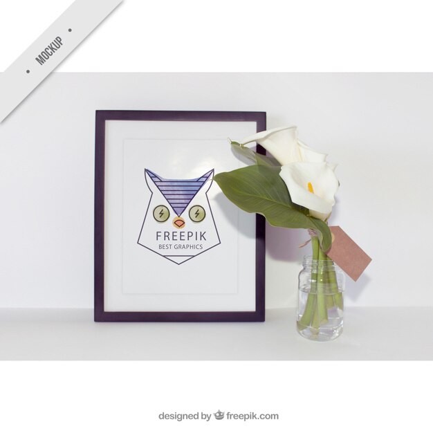 PSD gratuito cornice decorativa con i bei fiori