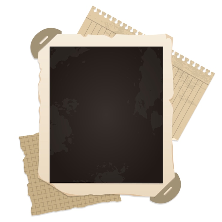 PSD gratuito cornice fotografica d'epoca isolata