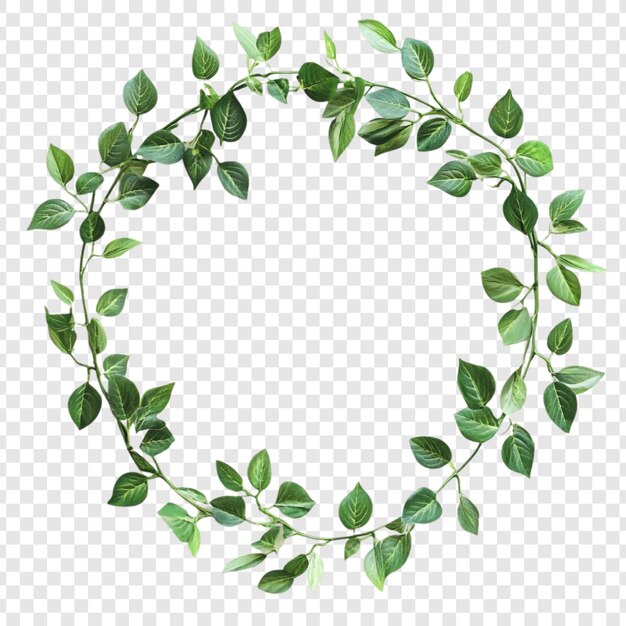 Corona de hojas verdes Un marco circular de follaje exuberante