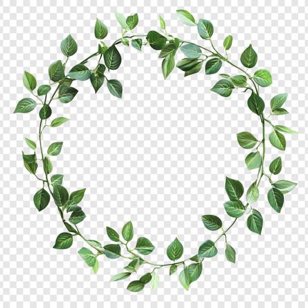 Corona de hojas verdes Un marco circular de follaje exuberante