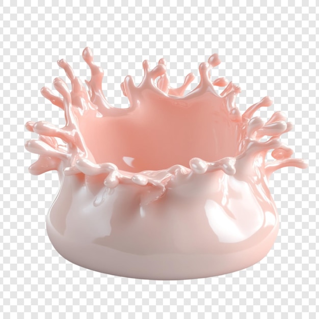 La corona de salpicaduras líquidas rosadas la textura cremosa deliciosa el flujo suave el refresco delicioso