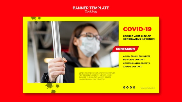 Gratis PSD coronavirus banner sjabloon concept