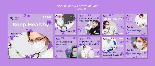 Gratis PSD coronavirus post op sociale media