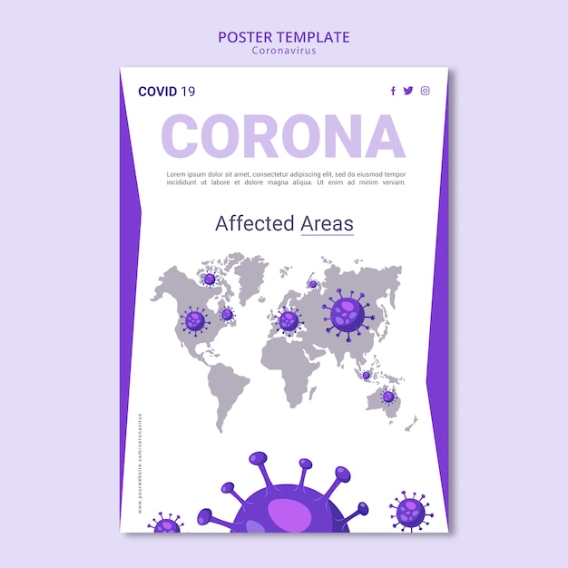 Coronavirus poster sjabloon