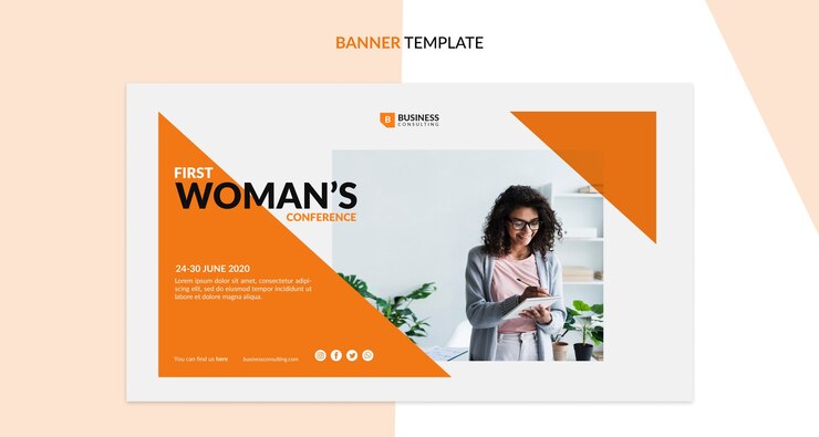 PSD Gratis corporate conference concept for banner template