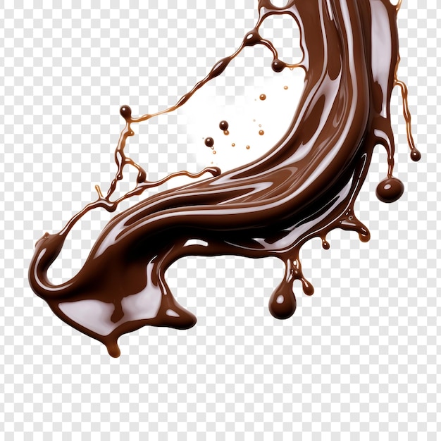 PSD gratuito una corriente de chocolate derretido aislado en un fondo transparente