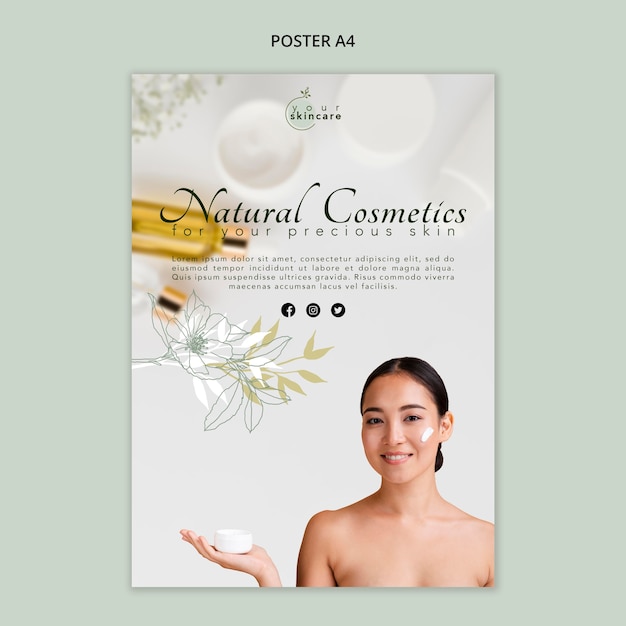 PSD gratuito cosmética natural