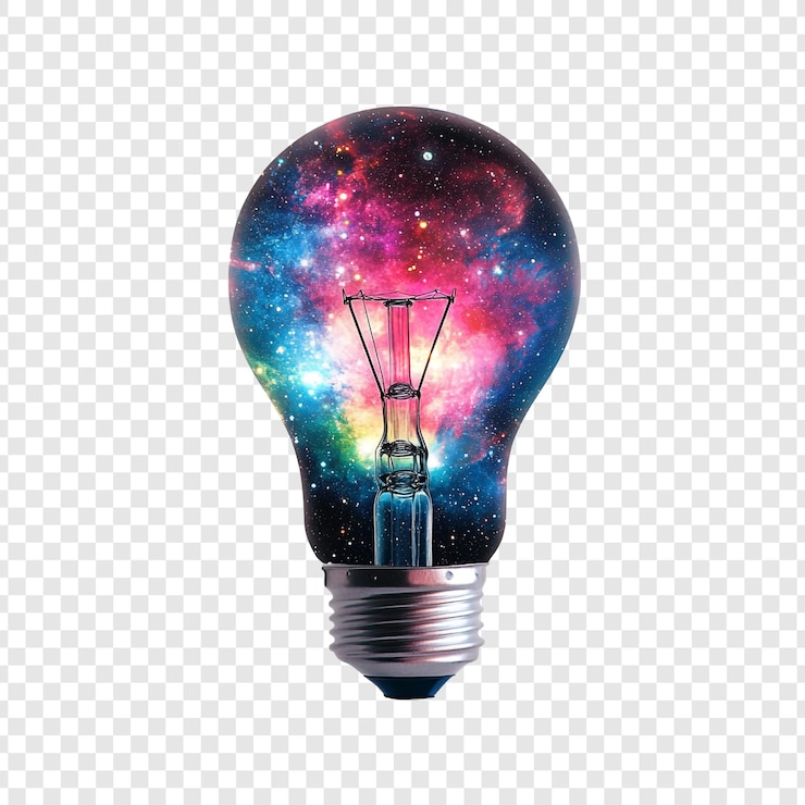 PSD Gratis cosmic illumination a galaxy within a light bulb