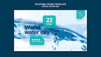 PSD gratuito cover de youtube de la celebración del día mundial del agua