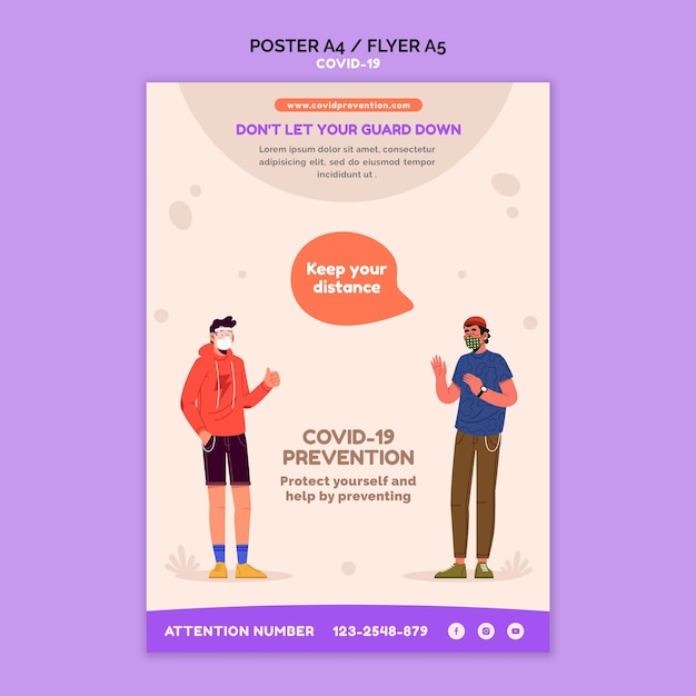 Gratis PSD covid 19 flyer-sjabloon