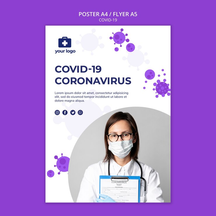 PSD Gratis covid19 flyer template