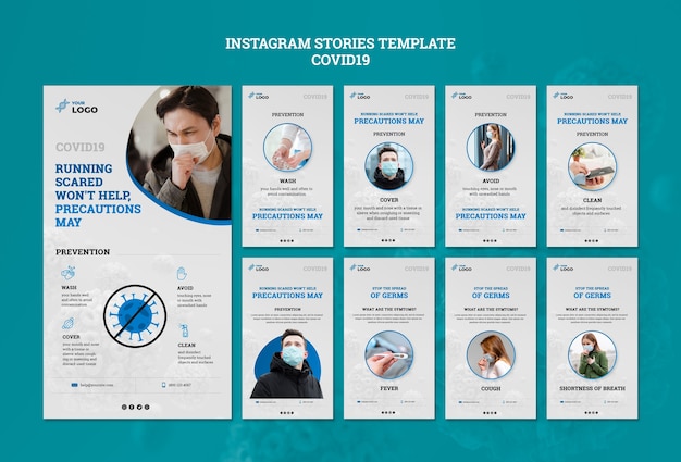 Gratis PSD covid19 instagram verhalen sjabloon