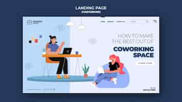 Gratis PSD coworking ruimte websjabloon