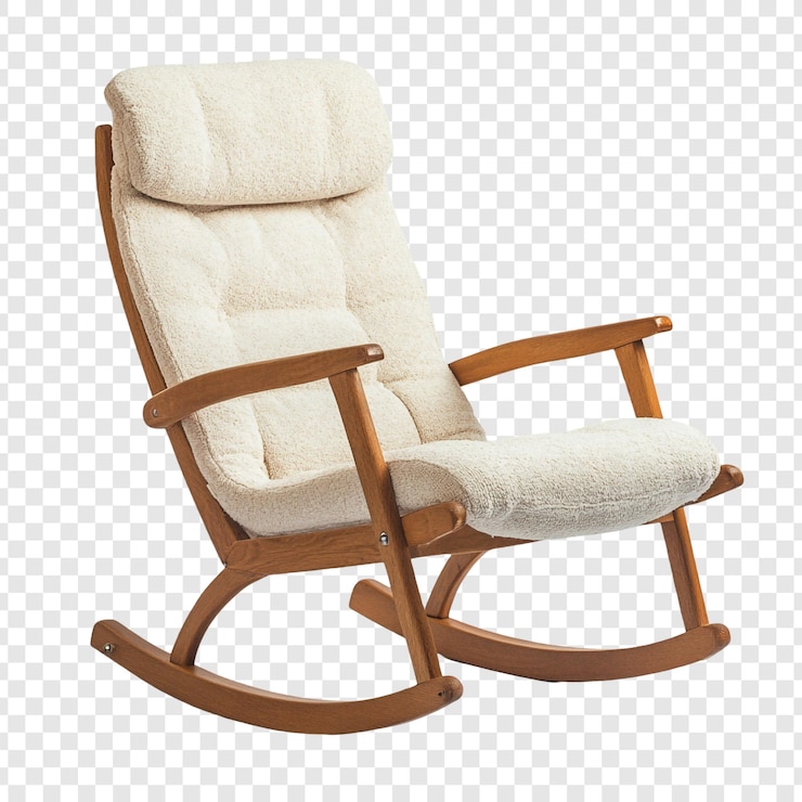 PSD Gratis cozy rocking chair relaxation and comfort in wooden frame