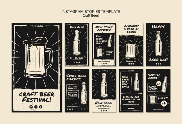 Craft beer instagram verhalen sjabloon