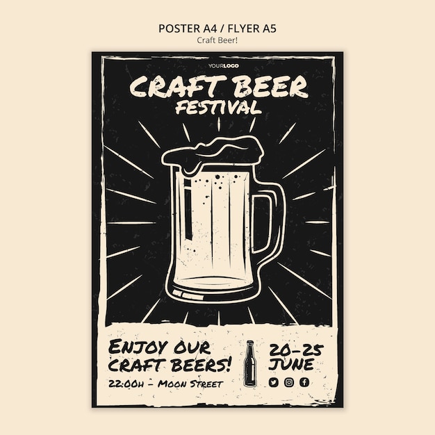 Craft beer poster sjabloon
