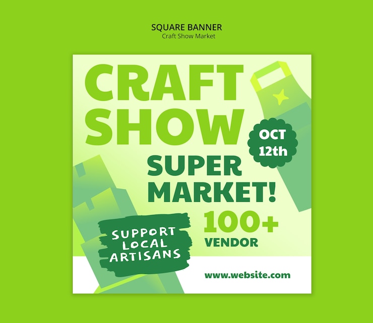 PSD Gratis craft show square banner template design