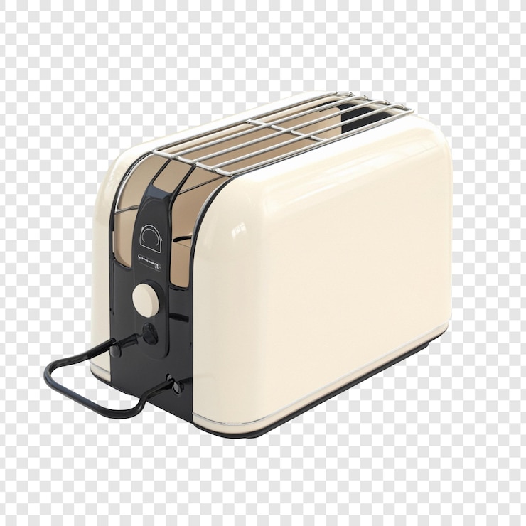 Gratis PSD cream retro toaster een klassiek keukenapparaat