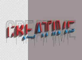 Gratis PSD creatieve belettering 3d line art transparant psd-lettertypeontwerp