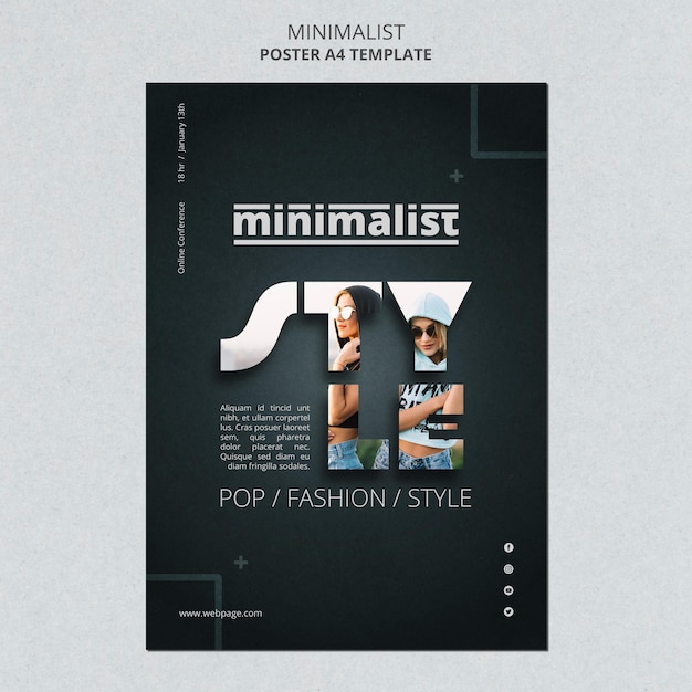 Gratis PSD creatieve minimalistische flyer-sjabloon