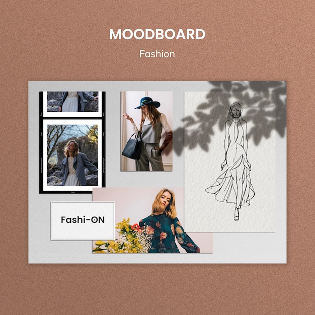 Gratis PSD creatieve mode moodboard sjabloon