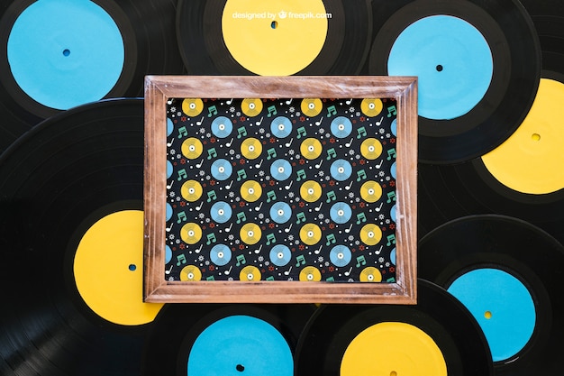 Creatieve vinylmockup met leisteen