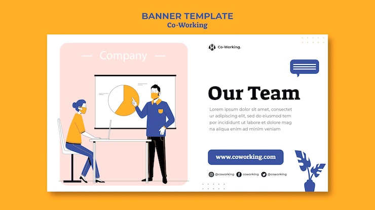 PSD Gratis creative co-working banner template