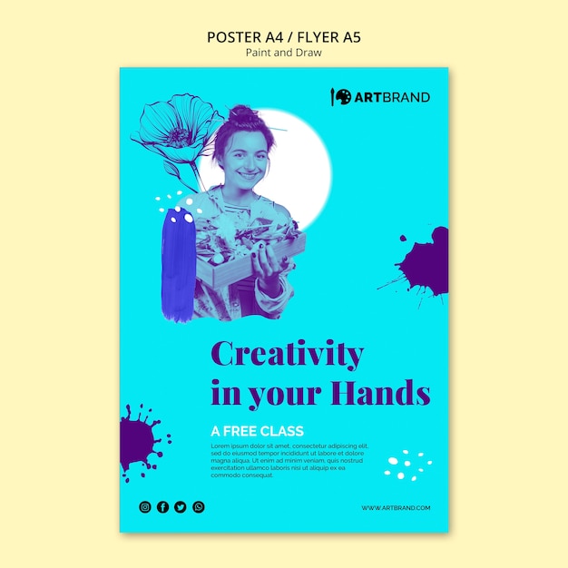 La creatividad está en tus manos plantilla de póster