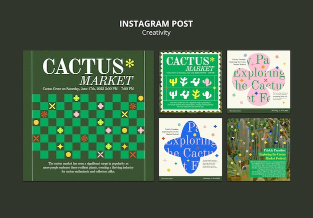 Gratis PSD creativiteit concept instagram posts