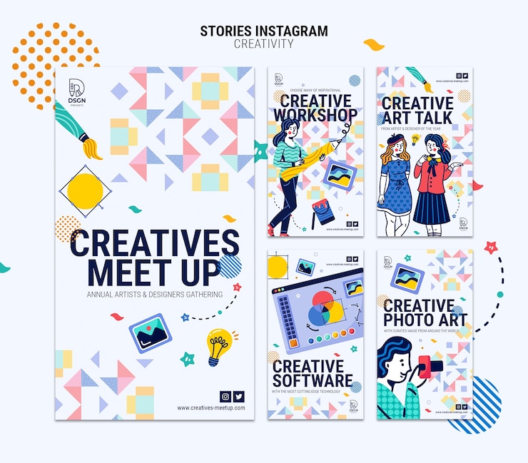 Gratis PSD creativiteit concept instagramverhalen