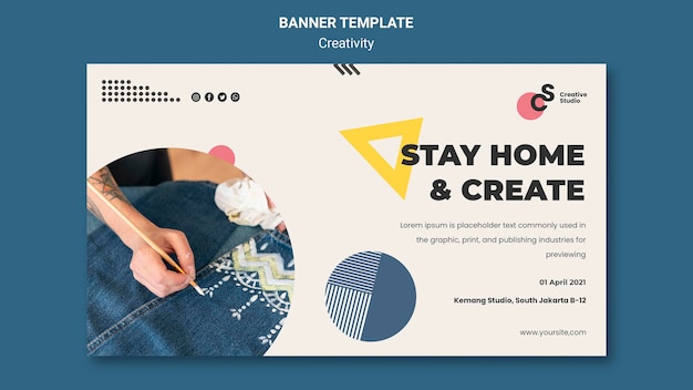 Gratis PSD creativiteit concept sjabloon voor spandoek