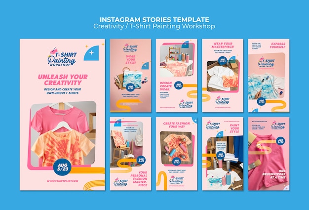 Gratis PSD creativiteit instagram verhaal sjabloon set