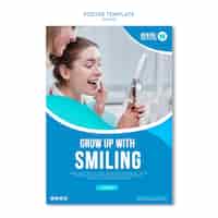 PSD gratuito crecer con una plantilla de póster sonriente