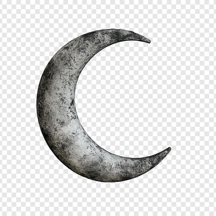 PSD Gratis crescent moon a dark textured celestial body