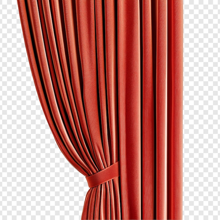 PSD Gratis crimson velvet curtains draped elegance interior design