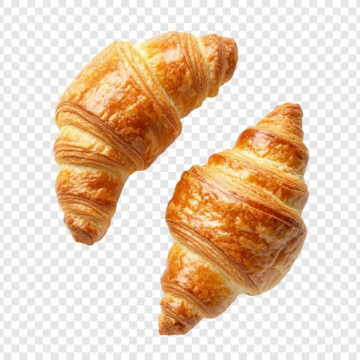 PSD gratuito los croissants marrones dorados son una deliciosa golosina de panadería
