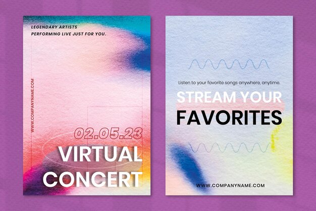 Cromatografía, plantilla de música colorida, psd, evento, anuncio, póster, conjunto doble