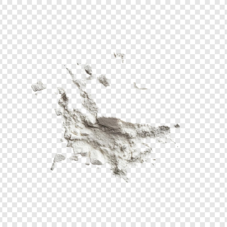 PSD Gratis crumbled flour texture a detailed closeup of white flour against transparent background