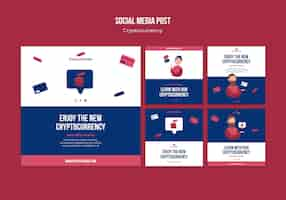 Gratis PSD cryptocurrency-ontwerpsjabloon van post op sociale media