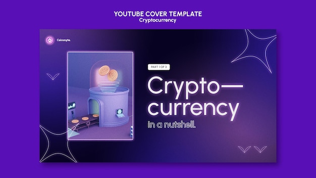 Cryptocurrency-ontwerpsjabloon van youtube-sjabloon